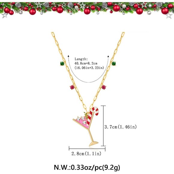 Christmas Necklace for Women Colorful Christmas Light Necklace Long Christmas Tr - Picture 6 of 9